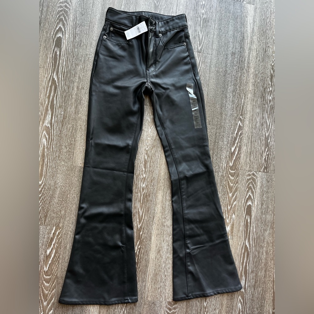 American Eagle Faux Leather Flare Pants
